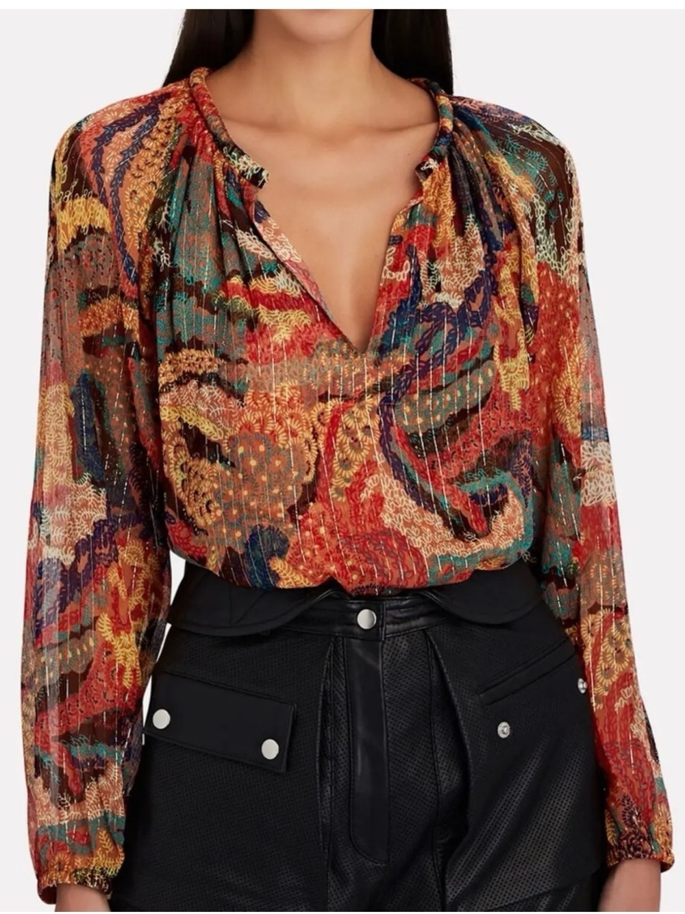 A.L.C. Dana Top in a multicolor silk blend size 4